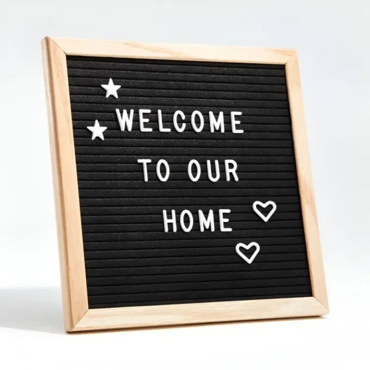 Wooden Letter Board with Emojis